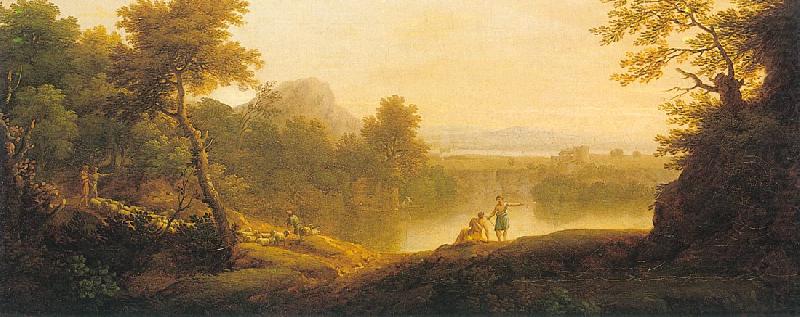 Lambert, George A Pastoral Landscape with Shepherds and their Flocks china oil painting image